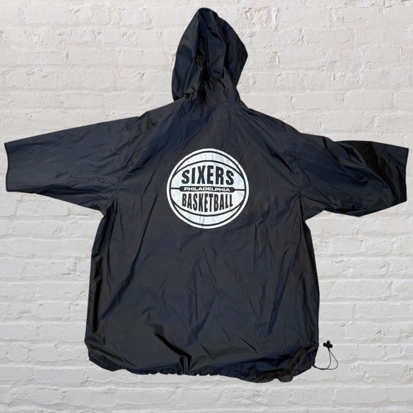 Vintage Black Nike Philadelphia 76ers Team Pullover Warm Up Hoodie Men's Medium - Picture 5 of 7